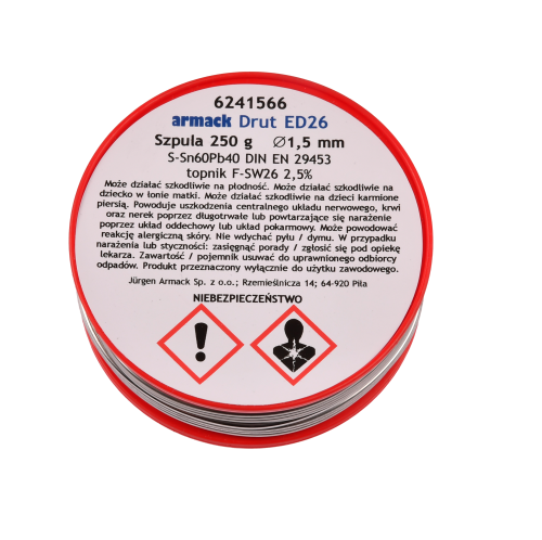armack Drut ED26 1,5mm 250g Sn60Pb40 z topnikiem